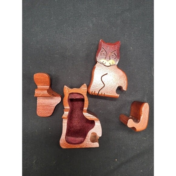 Wooden Cat Puzzle Box - Picture 2 of 4